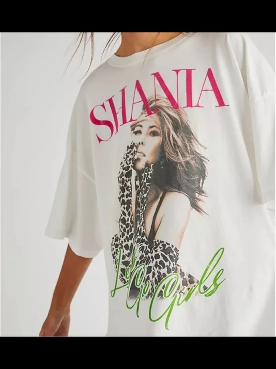 Daydreamer Shania Twain Let’s Go Girls Oversized Tee Free People O/S P2P 30-36 - Picture 1 of 3